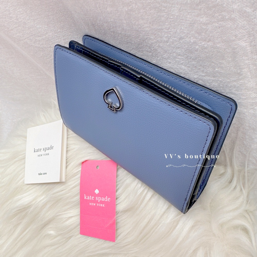 NWT Kate Spade Adel Medium Bifold Wallet Blueberry Cobbler WLRU6082 RARE FIND - Picture 4 of 8